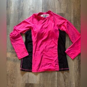 Vibrant Pink and Black Women's Swim Coverup